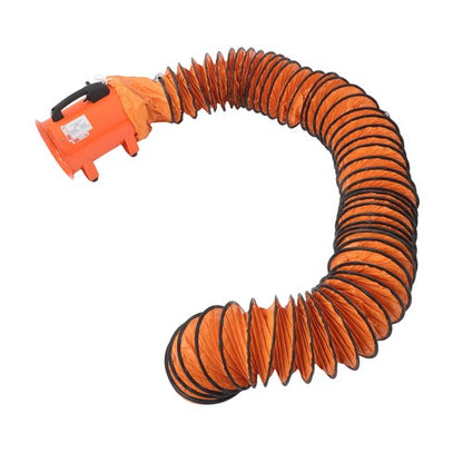 Steel Portable Blower 180W 900CFM 3450RPM 8 Inch 33ft Ducting Orange
