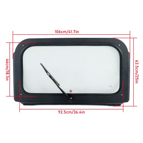 For Polaris RZR 570 800 XP 900 Black full glass windshield with wipers