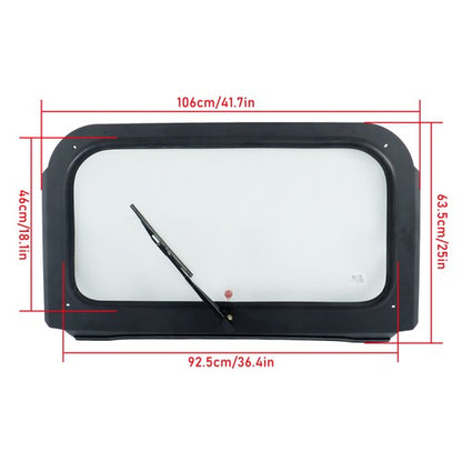For Polaris RZR 570 800 XP 900 Black full glass windshield with wipers