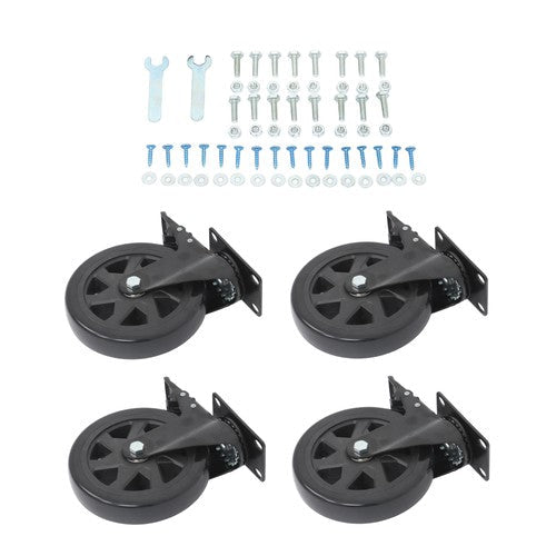 4 × 6" Heavy Duty Caster 360° steering Black W/Brake Quiet, Smooth