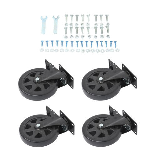 4 × 6" Heavy Duty Caster 360° steering Black W/Brake Quiet, Smooth