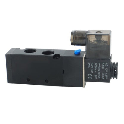 3/8'' 5 Port, 2 Position Pneumatic Solenoid Valve, 110V AC Coil, Air Return