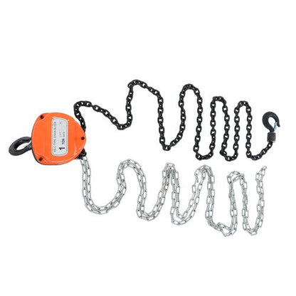 Manual Chain Hoist | 1 Ton / 2200 lbs Capacity | 2 Hooks Red | 10ft / 3m Lift
