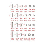 720pcs Nuts And Bolts Assortment Kit Machine Screws #6-32 #8-32 #10-24 #1/4-20