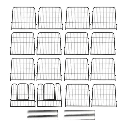 16 Panels 24x24 inch Dog Playpen Crate Fence Pet PlayPen Exercise Cage