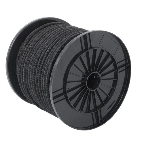 3/8in×250ft Nylon Solid Braid Rope High UV Abrasion Resistance Industrial Black