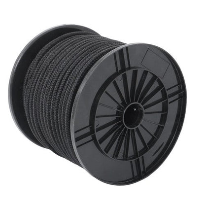 3/8in×250ft Nylon Solid Braid Rope High UV Abrasion Resistance Industrial Black
