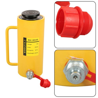 30 Tons Aluminum Hydraulic Cylinder Jack 6 Inch Stroke Single Acting Cylinder
