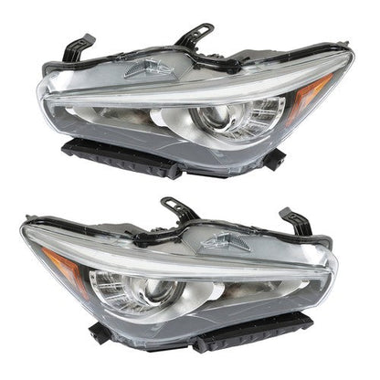 Pair Projector For Infiniti Q50 2014-2017 Passenger+Driver Side Clear Headlights