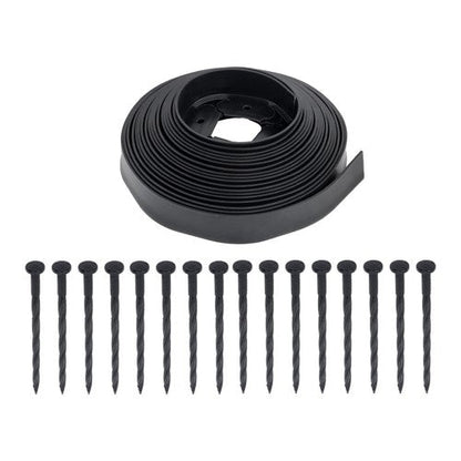 Garden Edging Kit With Anchoring Spikes No Dig Lawn Border L-shaped Lawn