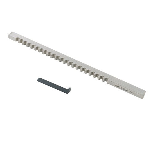 3/8" C 3/8" x 11-3/4" HSS Standard Keyway Broach With Shim LOC: 25/46"-2-1/2" US