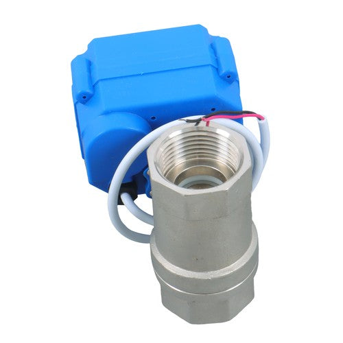 Solid Motorized Ball Valve 3/4in Full Port SS 9-24V AC/DC NC Auto Return