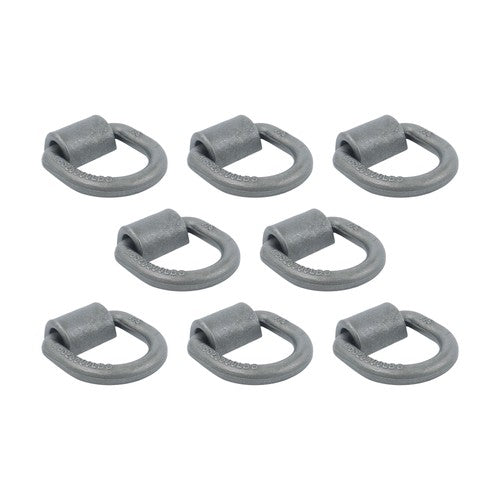 8 Pack 3/4" Heavy Duty Weld On Forged D Rings with Welding Clips, 26,500 lbs