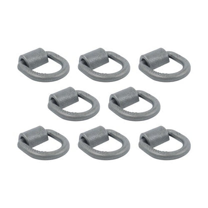 8 Pack 3/4" Heavy Duty Weld On Forged D Rings with Welding Clips, 26,500 lbs