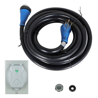 50 Amp 30ft Generator Extension Cord & Power Inlet Box Power Combo Kit