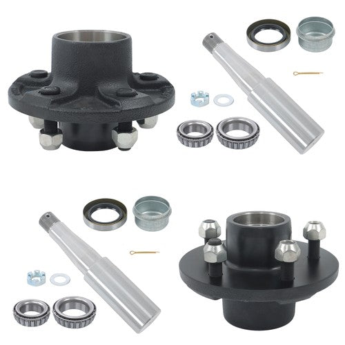 2 Sets of For 5-lug 4.5-inch wheel hub kits and 8.25'' Round #84 Spindles NEW