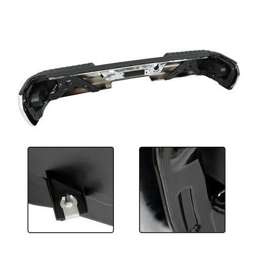 Steel Chrome Rear Bumper With Sensor Holes For Silverado/Sierra 1500 2019-2023