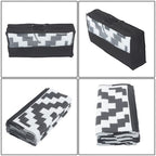 8x10ft Outdoor Plastic Straw Rug For Camping Outdoor Carpet Black & White