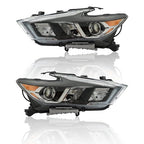 For Maxima S|SL|SV 2016-2017 18 Headlights Clear Lens LH+RH Pair Housing Chrome