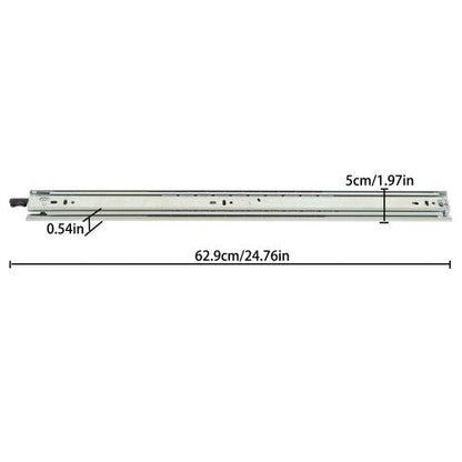 1 Pair of 24In Locking Drawer Slides Full Extension & Lock 150 lb Load Capacity