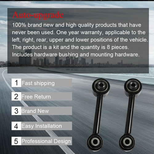 8Pcs Suspension Control Lateral Toe Arms Sway Bars Kit Fit For Jeep Dodge Series