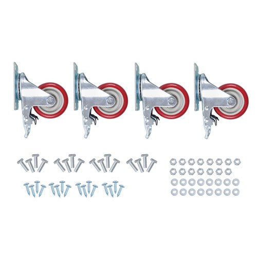 3 Inch Industrial Heavy Duty Swivel Caster Wheels with Brake Set of 4 Safety