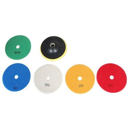5 Inch Diamond Concrete Polishing Pads Wet Dry Set for Quartz Marble Stone NEW