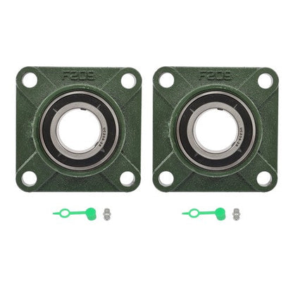 2 × UCP209-28 Pillow Block Flange Bearing 1-3/4" Bore 4 Bolt Solid Base
