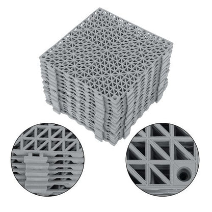 50PCS 12 x 12in Interlocking Drainage Floor Tiles Modular Interlocking Tile Gray