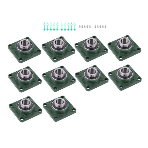10 Pack UCF208-24 Pillow Block Bearing 1 1/2" Bore 4-Bolt Self-Alignment