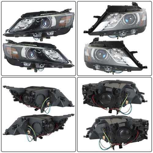 Left+Right Halogen Fit For 15-20 Chevrolet Impala Headlight Headlamps Pair Black