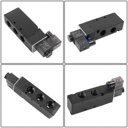 1/2" Inch 5 Way Pneumatic Directional Control Electric Solenoid Valve 110V AC