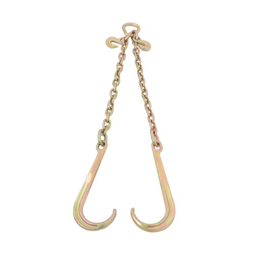 Working Load 7100lbs Double Limb Hook Chain 3/8in*2ft G80 Chain 15IN J Hooks