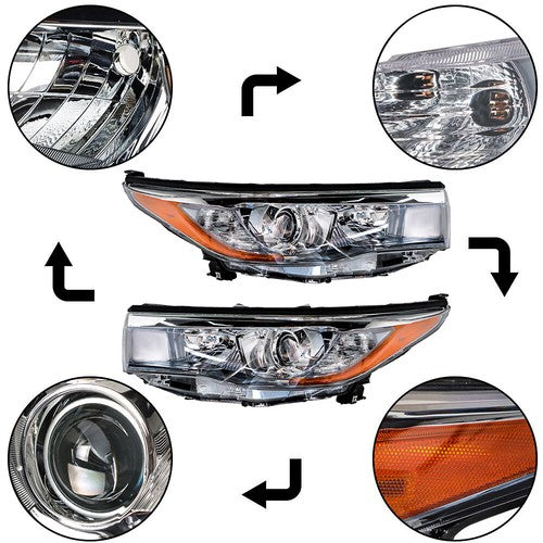 Driver&Passenger Halogen For 2014-2016 Toyota Highlander Tail Lights+Headlights