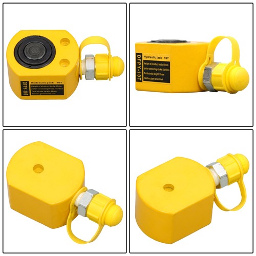 10Ton Hydraulic Ram Jack Multi-Section 1" Stroke Lifting Low Height Cylinder