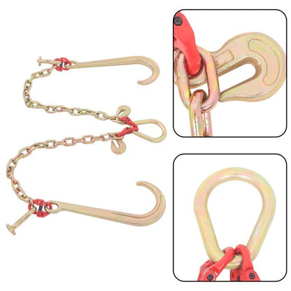 T J Hook Double Limb Hook Chain 5/16in*2ft G80 Chain Fracture Strength 9260lbs