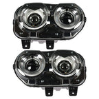 Pair Set For Dodge Challenger 2015-2018 Headlight Replacement Halogen Clear Lens
