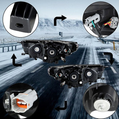 Front Headlights Headlamps For Toyota Highlander 2014-2016 Left+Right Side Clear