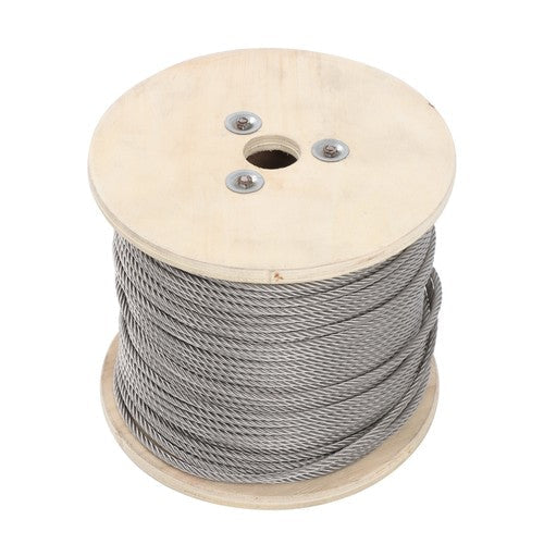 3/16In 7x19 T304 Stainless Steel Cable 500FT Wire Rope 3700lb Fracture Strength