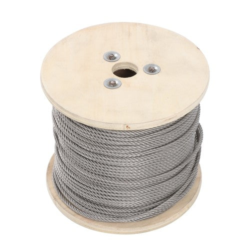 3/16In 7x19 T304 Stainless Steel Cable 500FT Wire Rope 3700lb Fracture Strength