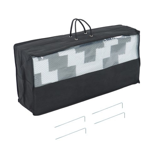 9x12ft Outdoor Plastic Straw Rug For Camping Outdoor Carpet RV Mat Gray & White