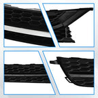 Front Bumper Lower Grille & Fog Light Bezel Cover LH+RH Fit 2012-2015 VW Passat