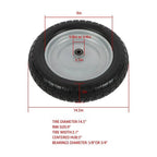 2PCS 14.5x4-8 Solid Wheels w/Toothed Tread, Silver Hub Black&Silver Replace Tire