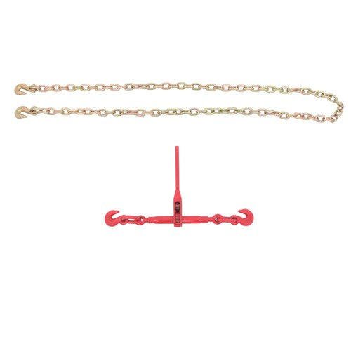 Chain and Bundle Kit Steel Red 3/8in-1/2in×10ft G80 Width 24-31in Steel 9215lbs
