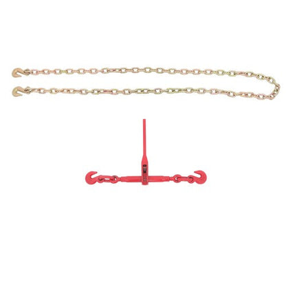 Chain and Bundle Kit Steel Red 3/8in-1/2in×10ft G80 Width 24-31in Steel 9215lbs
