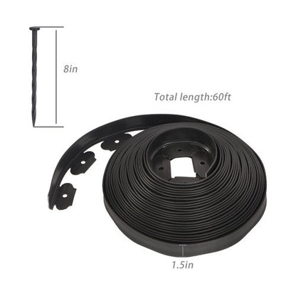 60 FT L-shaped Landscape Edging Border Kit No-Dig Garden Edge Lawn Border 1.5"