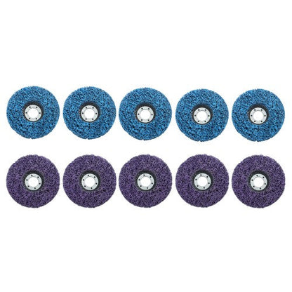 10 Pack: 4-1/2" x 7/8" Diamond Discs Stripping Wheel (5 pcs purple & 5 pcs blue)