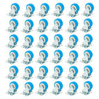 36 Pack Caster Swivel Plate On Blue Polyurethane Wheels 2" Size Wheels No Brake