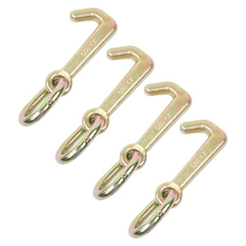 4 Pack 5/16 Inch G70 Mini J Hook Hook 5400 Lbs Working Load Limit Towing Hooks