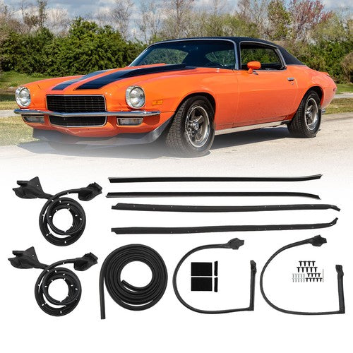Rubber Black Fit For 1970-1981 Pontiac Firebird Window Outer Pressure Strip+Seal